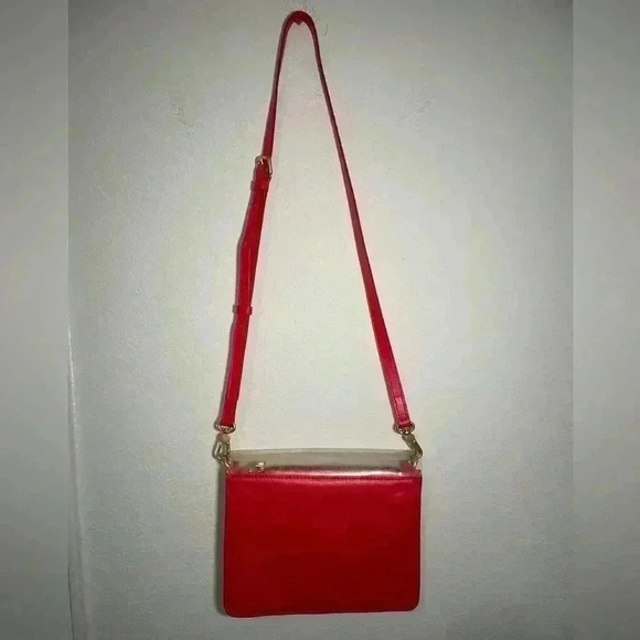Marc By Marc Jacobs Clear Red Leather Perspex Crossbody Bag Adjustable Strap - Picture 8 of 10